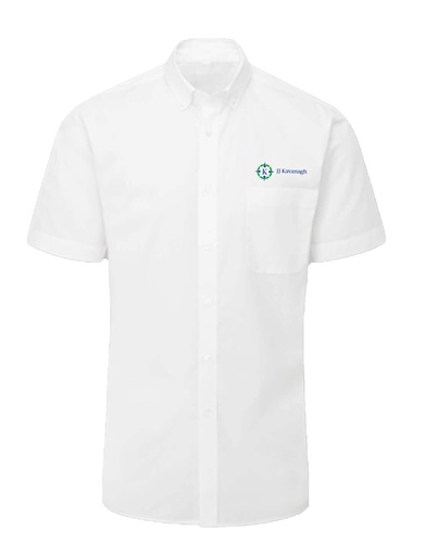 [UNI88008] JJK Gents Button-down collar shirt S/S White c / w logo