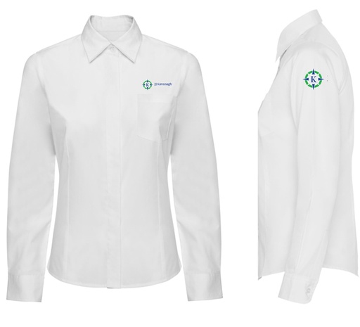 [UNI88029] JJK Ladies collar shirt L/S White c / w logo